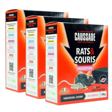 CAUSSADE CARSPT150, Boîte Anti Rats & Souris 150g, Forte Infestation, Prêt à l'emploi, Lieux Secs & Humides
